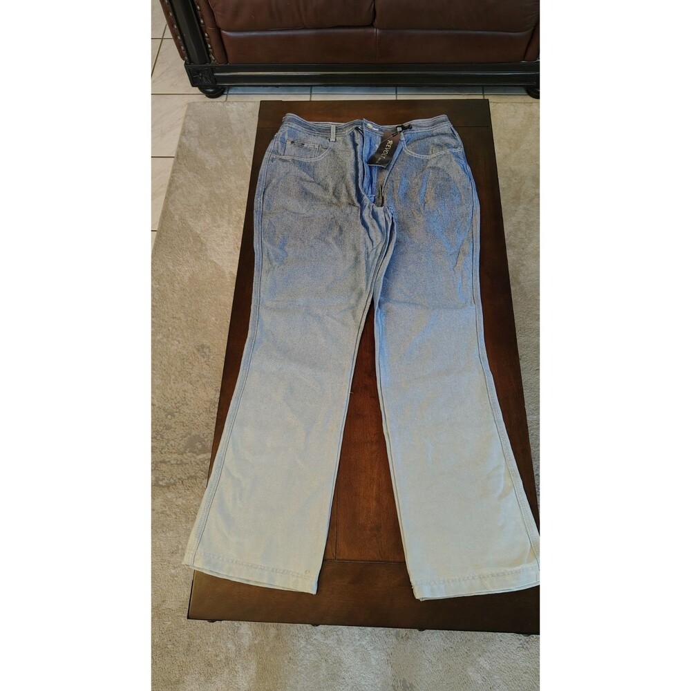 NWT Revolt Women's Size 16‎ Capri Blue Color Fading Metallic Jeans